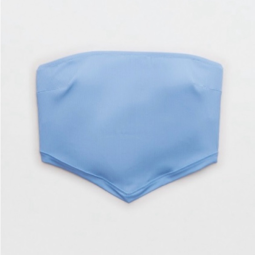 Aerie ribbed bandana bandeau bikini w/ ribbed pocket high waisted cheeky bottom